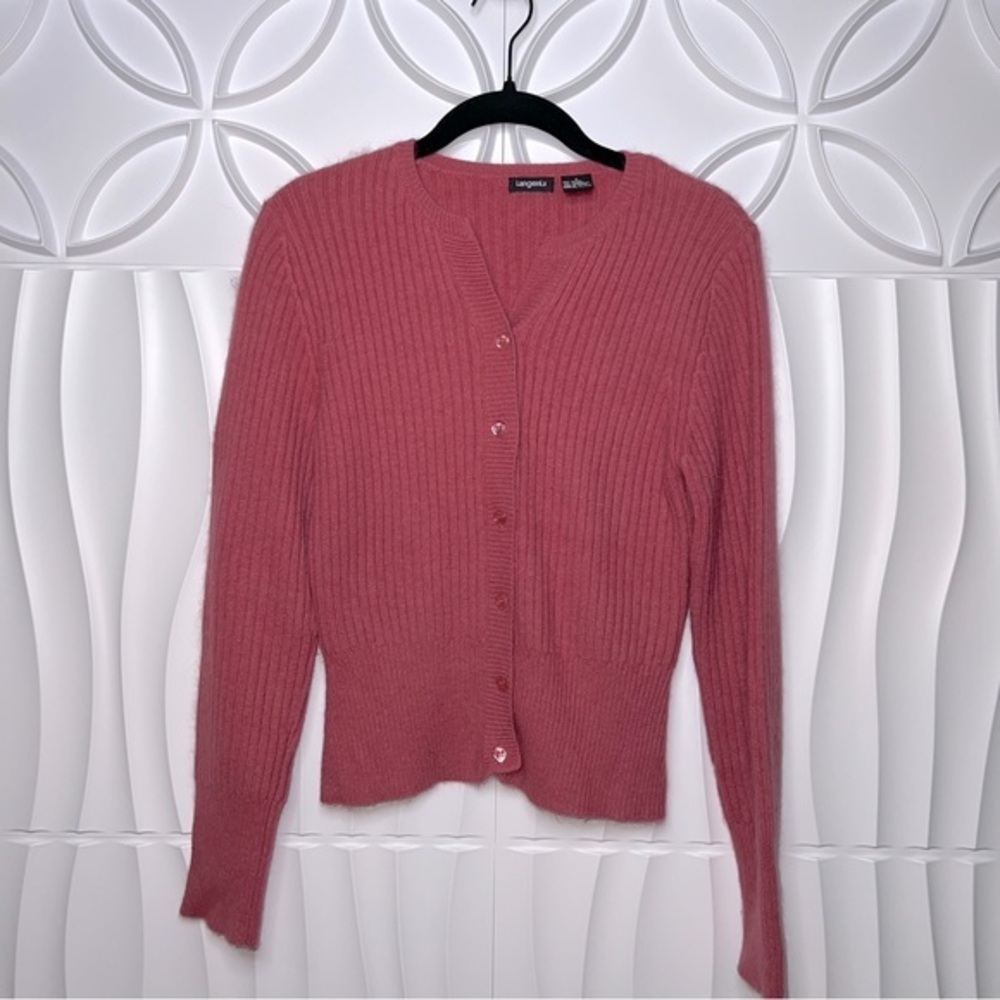 Tangents Angora Lambswool Cardigan Crop Sweater